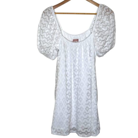 Show Me Your Mumu Size Medium White Flora Spacey Lacey Mini Dress - Picture 2 of 6